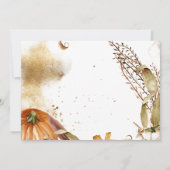 パンプキンエレガント金ゴールド秋ブライダルシャワー 招待状 (裏面)