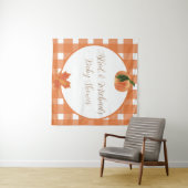 パンプキンオレンジギンガム秋ベビーシャワー タペストリー (インサイチュ(横))