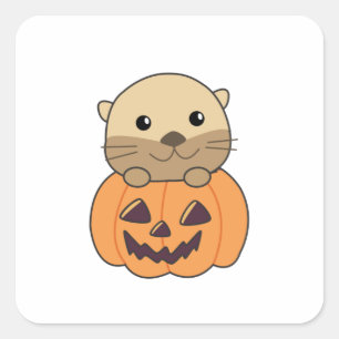 パンプキンオレンジコアラスハロウィーンオッターズ スクエアシール