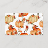パンプキンオレンジフローラ |おむつラッフルベビーシャワー エンクロージャーカード (裏面)