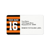 パンプキンオレンジブラックチームジャージ名門私立校風のストライプ ラベル (正面)