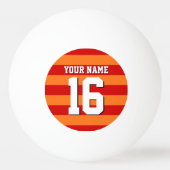 パンプキンオレンジレッドチームジャージ名門私立校風のストライプ 卓球ボール (正面)