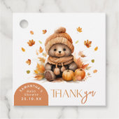 パンプキンオレンジ秋インラブリトルテディベア フェイバータグ (正面)