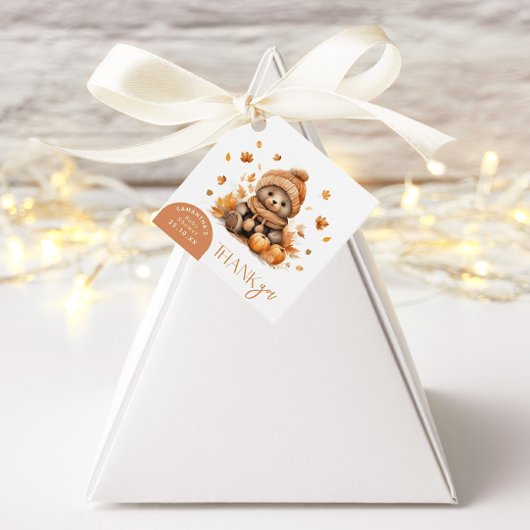 パンプキンオレンジ秋インラブリトルテディベア フェイバータグ