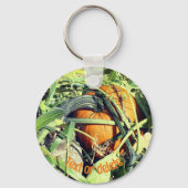 パンプキンオンつる植物自然 パーソナライズされた キーホルダー (裏面)