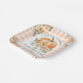 パンプキンオンザウェイ秋ベビーシャワー男女兼用 ペーパープレート (傾斜あり)