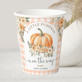 パンプキンオンザウェイ秋ベビーシャワー男女兼用 紙コップ