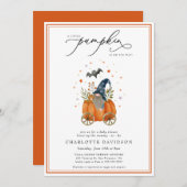 パンプキンオンザウェイ秋男女兼用ベビーシャワー 招待状 (正面/裏面)