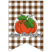 パンプキンオンブラウンプレイド – Happy Thanksgiving バンティングフラッグ (第2の旗)