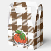 パンプキンオンブラウンプレイド – Happy Thanksgiving フェイバーボックス (オープン)