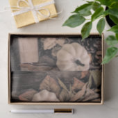 パンプキンオータムオレンジホワイトブラウンヴィンテージアンティーク 薄葉紙 (ギフト)