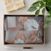 パンプキンオータムオレンジホワイトヴィンテージアンティーク 薄葉紙 (ギフト)