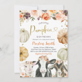 パンプキンオータムフローラファームベビーシャワー招待状 招待状 (正面)