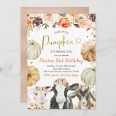 パンプキンオータムフローラファーム誕生日招待状 招待状 (正面/裏面)