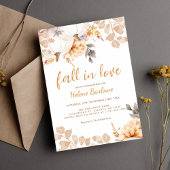 パンプキンオータムフローラブライダルシャワー 招待状