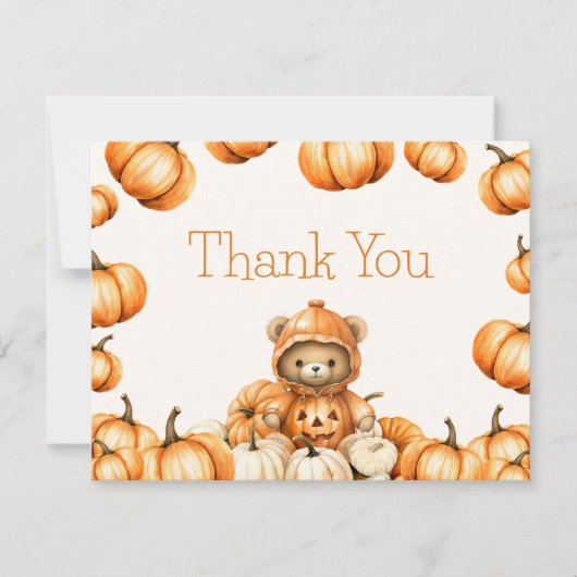パンプキンオータムベアサンキューカード サンキューカード (正面)