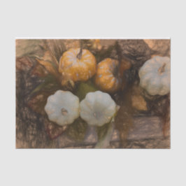 パンプキンオータムホワイトオレンジヴィンテージアンティークスケッチ 薄葉紙