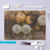 パンプキンオータムホワイトオレンジヴィンテージアンティークスケッチ 薄葉紙 (クラフト)