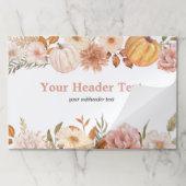 パンプキンオータム秋フローラ紙パーティーランチョンマット ペーパーパッド (折り畳み)