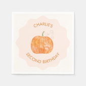 パンプキンオータム秋第2の誕生日 スタンダードカクテルナプキン (正面)