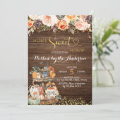 パンプキンオータム素朴フローラ引っ越し祝いパーティーパーティー 招待状 (スタンド正面)