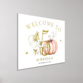 パンプキンオータム誕生日ナンバーサイン 箔ポスター (レイダウン)