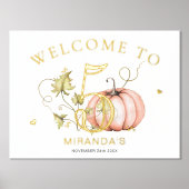 パンプキンオータム誕生日ナンバーサイン 箔ポスター (正面)