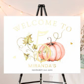 パンプキンオータム誕生日ナンバーサイン 箔ポスター