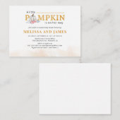 パンプキンカップルベビーシャワーピンクフローラ招待状 ノートカード (正面/裏面)