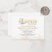 パンプキンカップルベビーシャワーピンクフローラ招待状 ノートカード (正面/裏面インサイチュ)