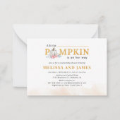 パンプキンカップルベビーシャワーピンクフローラ招待状 ノートカード (正面)