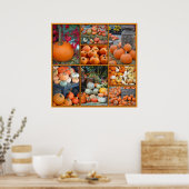 パンプキンカラフルコラージュのポスター ポスター (キッチン)