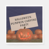 パンプキンカービングハロウィーンのカボチャのちょうちんハロウィンナプキンス スタンダードランチョンナプキン (正面)