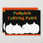 パンプキンカービングハローウィンパーティ招待 招待状 (正面/裏面)