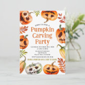 パンプキンカービングパーティの招待状ハロウィーン招待状 招待状 (スタンド正面)