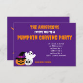パンプキンカービングパーティの招待状 招待状 (正面/裏面)