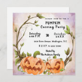 パンプキンカービングパーティの招待状 招待状 (正面/裏面)