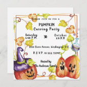 パンプキンカービングパーティの招待状 招待状 (正面/裏面)