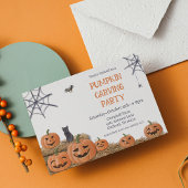 パンプキンカービングパーティージャックオランタン素朴 招待状