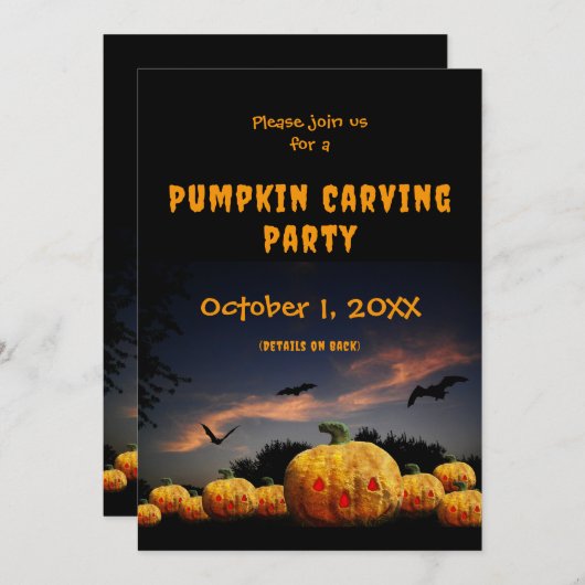 パンプキンカービングパーティーハロウィーンパンプキンスこうもり シーズンカード (正面/裏面)