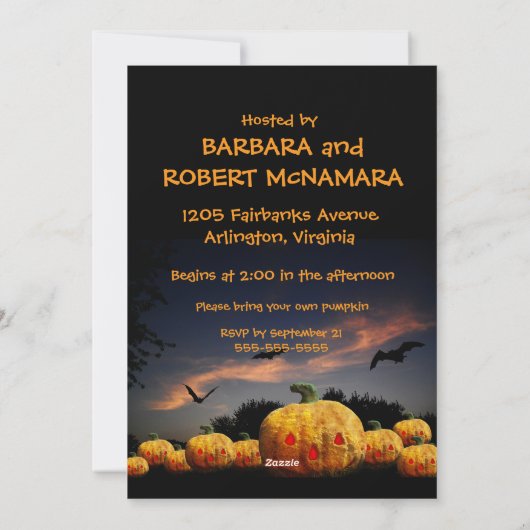 パンプキンカービングパーティーハロウィーンパンプキンスこうもり シーズンカード (裏面)