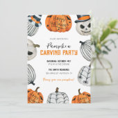 パンプキンカービングパーティーハロウィーン招待状 招待状 (スタンド正面)