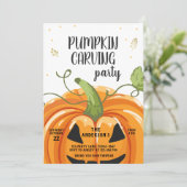 パンプキンカービングパーティー不気味ハロウィン誕生日 招待状 (スタンド正面)