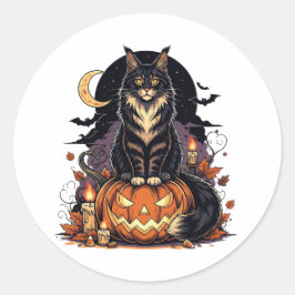 パンプキンガードクーン – Maine Coonハロウィーン ラウンドシール