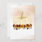 パンプキンガールサンフラワー金ゴールドファースト誕生日 招待状 (裏面)