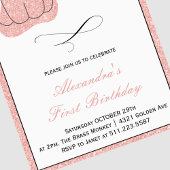 パンプキンガールピンクパープルハロウィーン1st誕生日 招待状