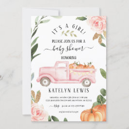 パンプキンガールベビーシャワー招待状 招待状