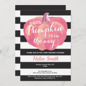 パンプキンガール ベビーシャワー 招待状 (正面/裏面)