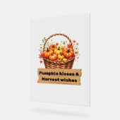 パンプキンキス&ハーベストウィーズ秋デザインオーバーシ アクリルサイン (傾斜)