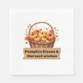 パンプキンキス&ハーベストウィーズ秋デザインオーバーシ スタンダードランチョンナプキン (正面)